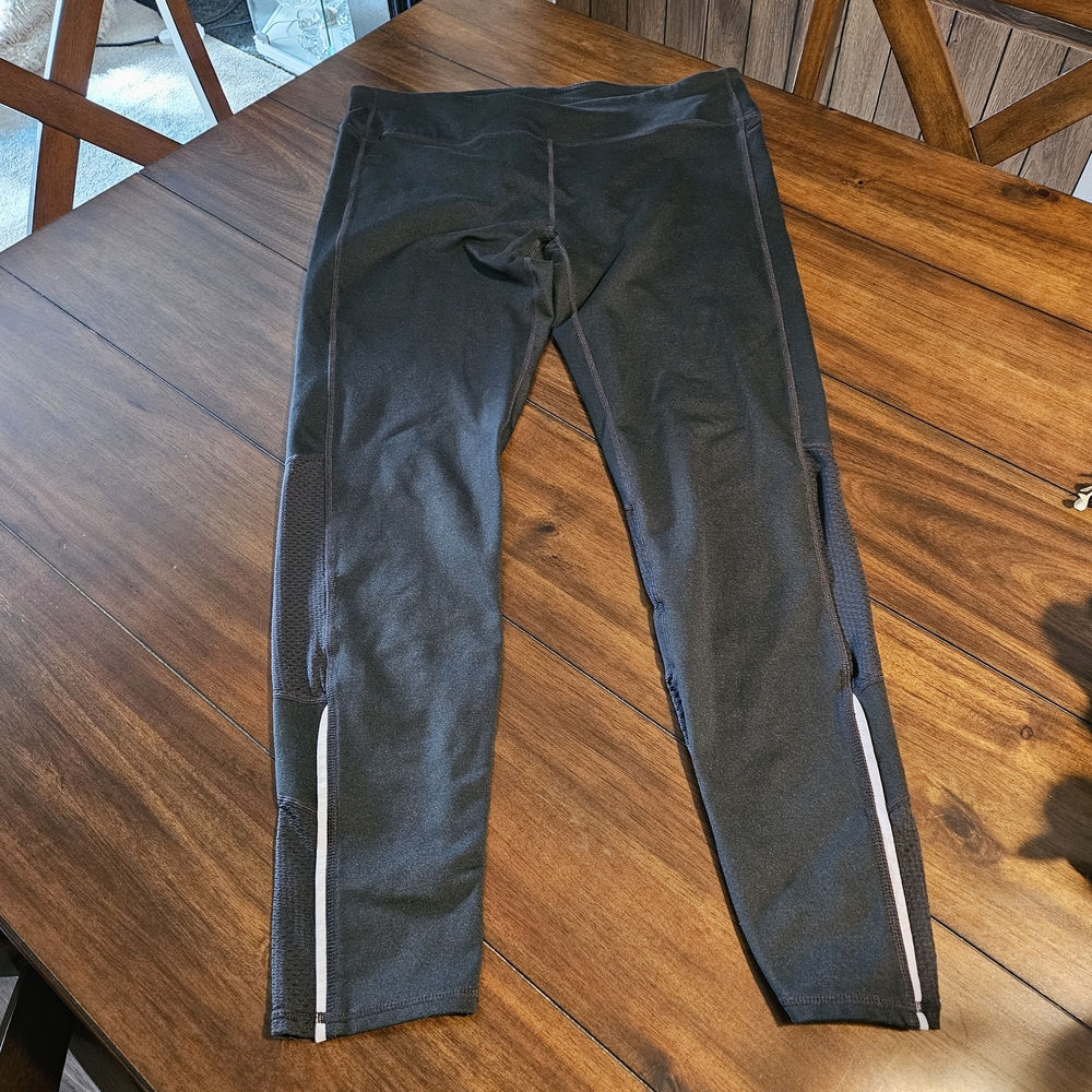 Fabletics Black Leggings with White Accents